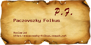 Paczovszky Folkus névjegykártya